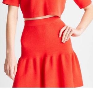 NWT future collective knit sweater red skirt size large